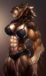  abs anthro biceps big_breasts big_muscles breasts chest_tuft feline female fur lynx mammal muscles pirun_(artist) tuft 