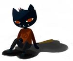  baseball_bat cat clothing feline female mae mae_(nitw) mammal night_in_the_woods nitw plain_background simple_background sitting unknown_artist white_background 