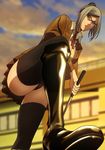  black_boots boots breasts breasts_out_of_clothes high_heel_boots huge_breasts j.c._staff kangoku_gakuen open_clothes open_shirt panties screen_capture shiraki_meiko underwear 