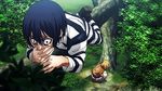  animated animated_gif blush fujino_kiyoshi hiding kangoku_gakuen midorikawa_hana peeing prison_school prisoner scared squatting tree 