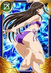  1girl ass barefoot bikini brown_hair card_(medium) feet female ikkitousen long_hair looking_at_viewer looking_back official_art soles swimsuit ten&#039;i_(ikkitousen) ten'i_(ikkitousen) toes 