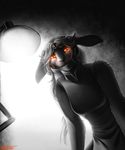  2015 abstract_background android avalenna clothing dress female fur lagomorph machine mammal mechanical orange_eyes rabbit ratte robot white_fur 