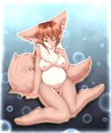  breasts brown_fur brown_hair canine eyes_closed female fur hair kemono mammal nipples nude wolf 葉月壊 