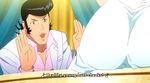  ass bad_subtitles black_hair brown_eyes duo funny open_mouth space_dandy subtitles text watermark 
