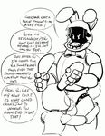  2015 angry animatronic balls bonnie_(fnaf) bot_tie bow_tie dialogue english_text erection fellatio five_nights_at_freddy&#039;s five_nights_at_freddy&#039;s_2 insult lagomorph machine mammal mechanical open_mouth oral penis rabbit robot sex teeth text tongue toy_bonnie_(fnaf) video_games 