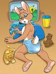  cub diaper lagomorph male mammal marci_mcadam rabbit soiled video_games young 