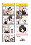  4koma :d =_= ^_^ arata_toshihira closed_eyes comic food german_suplex hard_translated highres houraisan_kaguya inaba_of_the_moon_and_inaba_of_the_earth inaba_tewi multiple_4koma multiple_girls open_mouth popsicle prank reisen_udongein_inaba smile suplex touhou translated trolling 