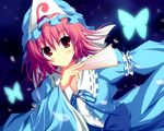  bad_id bad_pixiv_id hat pink_hair red_eyes saigyouji_yuyuko short_hair solo stanaka touhou 