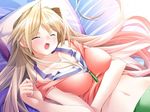  artist_request bed blonde_hair breasts character_request cry cute large_breasts tears 