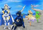  armor blonde_hair blue_eyes cain_highwind cape cecil_harvey cliff cloud clouds edward_geraldine final_fantasy final_fantasy_iv green_hair grey_hair headband helmet long_hair ocean polearm ponytail rosa_farrell rydia ryugue scarf sea short_hair shoulder_pads sky spear thigh-highs thighhighs weapon white_hair 