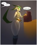  anthro bottomless clothed clothing eeveelution female flat_chested gloves green_eyes half-dressed headband invalid_tag leafeon nintendo pen pok&eacute;mon pussy r-mk solo video_games 