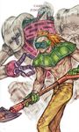  cameo_(jojo) character_name gap_(pdmng) jojo_no_kimyou_na_bouken judgement_(stand) orange_hair scuba scuba_gear shovel stand_(jojo) stardust_crusaders 