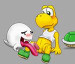  anthro balls blush boo butt clothing cum duo erection fellatio footwear humanoid_penis johawk koopa koopa_troopa male male/male mammal mario_bros masturbation nintendo nude open_mouth oral penis reptile scalie sex shell shoes small_penis smile teeth tongue tongue_out turtle video_games 
