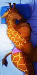  akkusky bed breasts clothing eyes_closed female giraffe lying mammal nipples panties sleeping underwear 