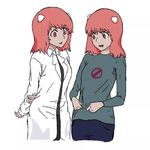  2015 anime clothed clothing diclonius elfen_lied female hair horn humanoid invalid_color invalid_tag lab_coat not_furry pink_hair simple_background white_background 