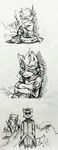  anthro black_nose canine clothing eyewear fox james_mccloud male mammal monochrome nintendo sitting star_fox sunglasses uniform unknown_artist video_games wolf wolf_o&#039;donnell young 