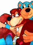  2014 anthro balls banjo-kazooie banjo_(banjo-kazooie) bear boggy_(banjo-kazooie) bowserboy101 claws duo erection fur hair humanoid_penis male male/male mammal nude penis polar_bear smile video_games 