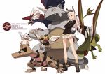  animal_ears bad_id bad_pixiv_id blonde_hair blue_eyes bone braviary crossed_arms crossover cubone flygon furukawa_wanosuke gen_1_pokemon gen_3_pokemon gen_5_pokemon goggles goggles_on_head hanna-justina_marseille head_wings holding holding_bone krokorok long_hair military military_uniform ninjask pokemon pokemon_(creature) rhydon smile strike_witches tail uniform world_witches_series 