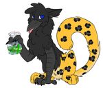  avian bird claws cute drugs feathers feline fluffy gryphon jaguar male mammal marijuana panther puppyloveimani raven simple_background solo white_background 