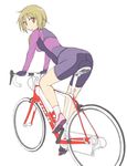  ass bicycle bike_shorts blonde_hair ground_vehicle ichii_yui mel_(melty_pot) solo source_request yellow_eyes yuyushiki 
