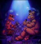  animatronic bear bluedemon00 bow canine five_nights_at_freddy&#039;s fox foxy_(fnaf) freddy_(fnaf) ghost machine mammal mechanical robot spirit video_games 