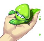  closed_eyes hands haruka_(niconico) holding holding_animal in_palm inkling paint simple_background splatoon_(series) splatoon_1 squid white_background 