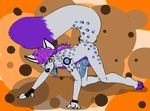  abstract_background balls canine fangs fox frozen_over genetalia hybrid hyena invalid_tag knees knot male mammal mane paws penis pose quinn raised_tail simple_background solo spots spotted_hyena tongue 