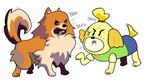  animal_crossing barking canine dog drooling feral isabelle_(animal_crossing) mammal nintendo saliva tailwag unknown_artist video_games 