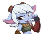  alpha_channel bandlebro_(artist) bedroom_eyes clothed clothing eyewear female goggles hair half-closed_eyes league_of_legends looking_at_viewer open_mouth solo teeth tongue tongue_out video_games yordle 