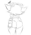  bandlebro_(artist) big_butt butt clothed clothing eyewear female goggles hand_on_butt league_of_legends simple_background sketch solo video_games white_background yordle 