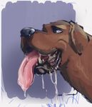  2015 black_nose brown_fur canine dog drooling fangs feral fur male mammal nude saliva sketch solo tongue tongue_out ungulatr 