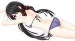  :d ass back bangs bikini black_hair blue_bikini blush breast_press breasts butt_crack cowboy_shot date_a_live date_a_live:_arusu_install dutch_angle extraction frills from_above from_behind hair_over_one_eye hair_over_shoulder hair_ribbon happy holding_arm legs_together long_hair looking_at_viewer looking_back low_twintails lying medium_breasts official_art on_stomach one_eye_closed open_mouth red_eyes ribbon side-tie_bikini sideboob smile solo string_bikini swimsuit thighs tokisaki_kurumi transparent_background tsunako twintails 
