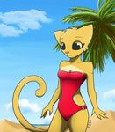  2015 anthro beach clothing feline female katia_managan killerfishsg mammal prequel seaside swimsuit the_elder_scrolls video_games 
