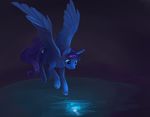 2015 blue_eyes equine female friendship_is_magic glowing hair horn mammal my_little_pony princess_luna_(mlp) purple_hair solo sparkles viwrastupr water winged_unicorn wings 