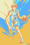  basketball basketball_uniform kamille_areopagita kise_ryouta kuroko_no_basuke male_focus running solo sportswear 