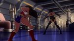  2girls animated animated_gif breasts dc_comics fighting high_heel_boots rope superwoman thigh_boots wonder_woman 
