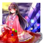  black_hair branch houraisan_kaguya japanese_clothes jeweled_branch_of_hourai kimono long_hair mayo_(mayomr29) red_eyes sash solo touhou wings 