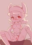  anthro blush breasts clothed clothing female hat hearlesssoul navel nipples pussy pussy_juice sitting solo spread_pussy spreading tears 