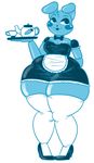  animatronic beverage blush bow clothing five_nights_at_freddy&#039;s food lagomorph legwear machine maid maid_uniform mammal mechanical rabbit robot snaxattacks stockings tea toy_bonnie video_games wide_hips 