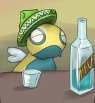  alcohol ambiguous_gender beverage dunsparce food hat nintendo pok&eacute;mon solo sombrero video_games 