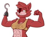  crossgender five_nights_at_freddy&#039;s flexing foxy_(fnaf) muscles nipples snaxattacks video_games 
