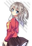  blue_eyes charlotte_(anime) hibernation highres long_hair school_uniform serafuku silver_hair solo tomori_nao two_side_up 