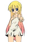  blonde_hair blue_eyes dress flat_chest foreshortening long_hair nemuro_nao pani_poni_dash! rebecca_miyamoto solo sundress 