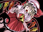  bad_id bad_pixiv_id blonde_hair dutch_angle fa_no_hito flandre_scarlet hat laevatein red_eyes solo touhou yandere 