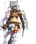  animal_ears arm_warmers armor bad_id bad_pixiv_id boots cat_ears cat_tail doraeshi dual_wielding final_fantasy final_fantasy_xi fingerless_gloves gloves holding mithra ninja ninja_(final_fantasy) solo sword tail thigh_boots thighhighs weapon white_hair 