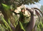  dan_scott elf female forest horn humanoid magic magic_the_gathering magic_user melee_weapon polearm shaman spear tree tribal_spellcaster weapon 