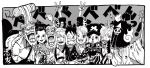  6boys black_hair franky monkey_d_luffy monochrome multiple_boys multiple_girls nami_(one_piece) nico_robin one_piece reindeer roronoa_zoro sanji skeleton tony_tony_chopper usopp 