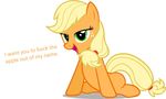  2015 absurd_res alpha_channel applejack_(mlp) earth_pony english_text equine female feral friendship_is_magic hi_res horse inviting mammal my_little_pony pony text zacatron94 