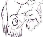  2015 black_and_white couple derpy_hooves_(mlp) duo equine eyes_closed female friendship_is_magic hair kissing male mammal monochrome my_little_pony pegasus raikoh-illust troubleshoes_(mlp) upside_down wings 