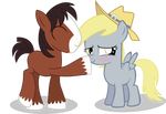  2015 alpha_channel blush boop cowboy_hat derpy_hooves_(mlp) equine female friendship_is_magic hat hi_res horse male mammal my_little_pony pegasus pony shutterflyeqd simple_background transparent_background troubleshoes_(mlp) vector wings yellow_eyes young 